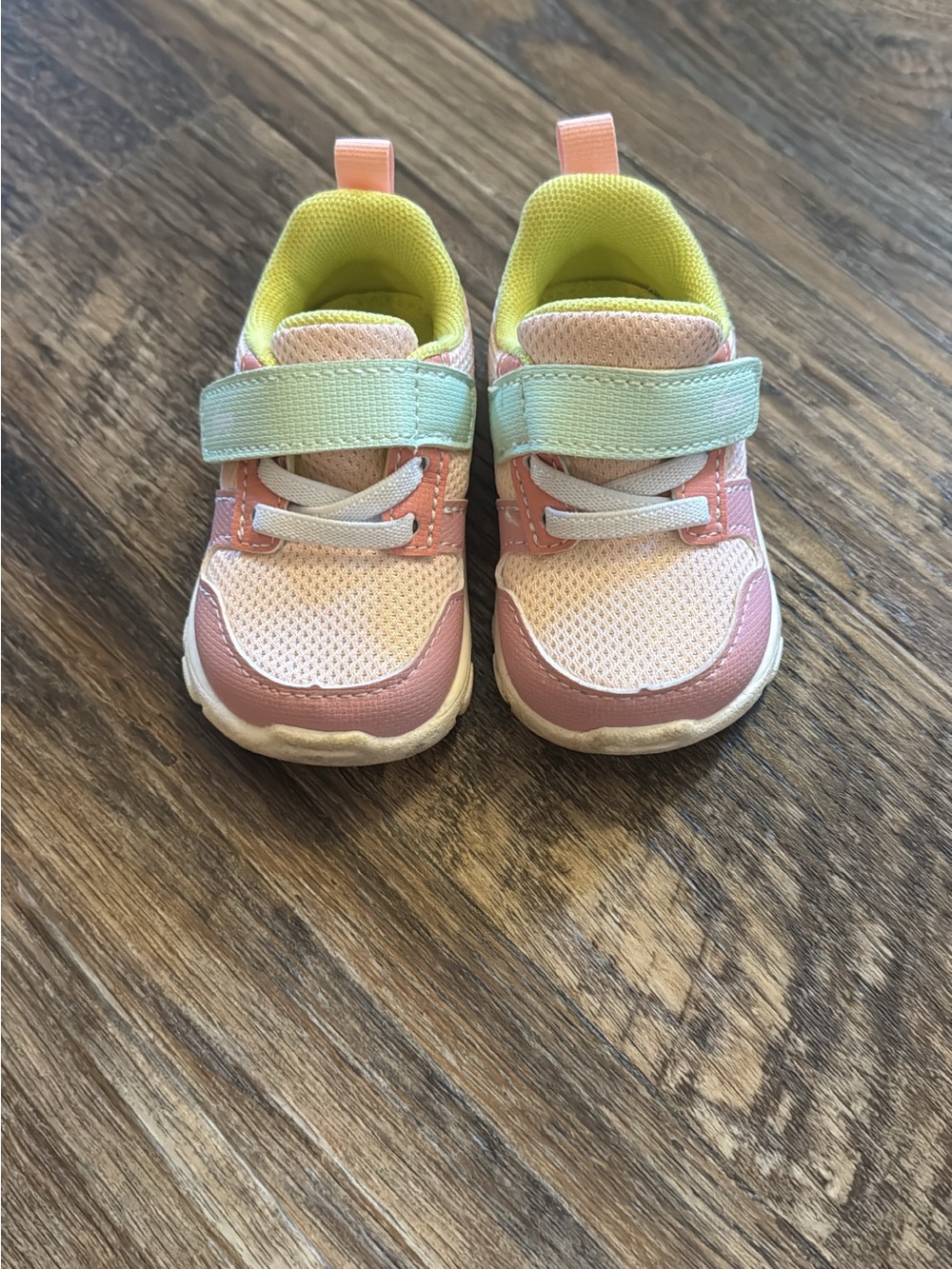 See Kai Run Pink and Mint Velcro Toddler Sneakers size 4